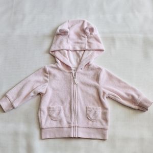 NWOT Carter's Pink Terry Cloth Jacket With Hoodie. Size 3mo